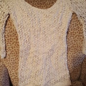 Ark & Co cream lace romper size SMALL